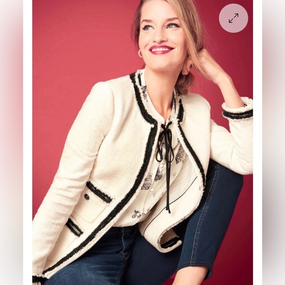 Talbots Tweed Cream and Black Jacket